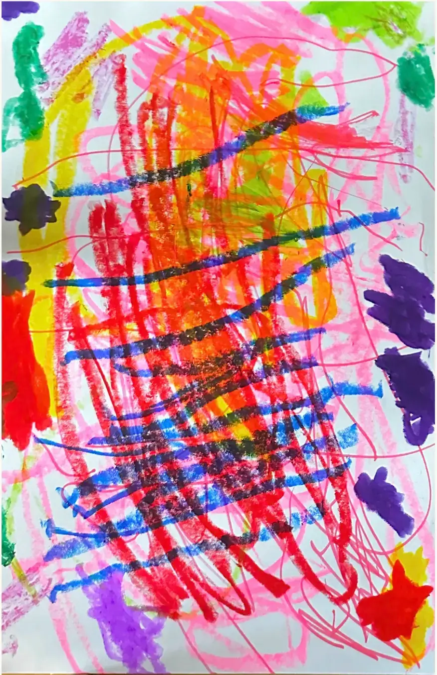 Children's emotion-exploration painting from the preschool art show